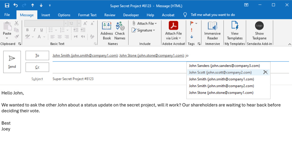 Sendasta auto-complete
